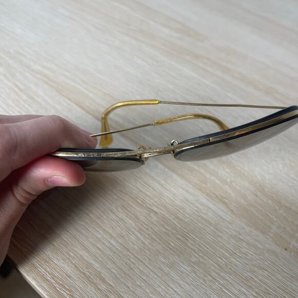 Vintage B&L Ray-Ban Aviator Sunglasses Gold FRAMES ONLY 62-14 - Picture 6 of 8